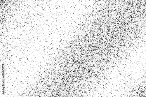 Gradient stipple. Background noise. Grain pattern. ​Fade effect texture. Grunge dotwork. Halftone abstract gradient. Dot stipple. Black grainy vintage background. Noise texture. Vector illustration