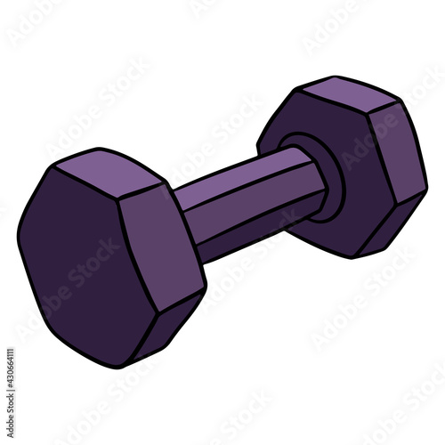 Dumbbells for fitness. Kilogram dumbbells. For fitness training. Exercises for the body. Cartoon style.