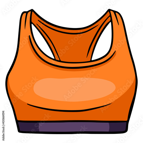 Top for fitness. Tracksuit upper. For fitness and yoga classes. Cartoon style.