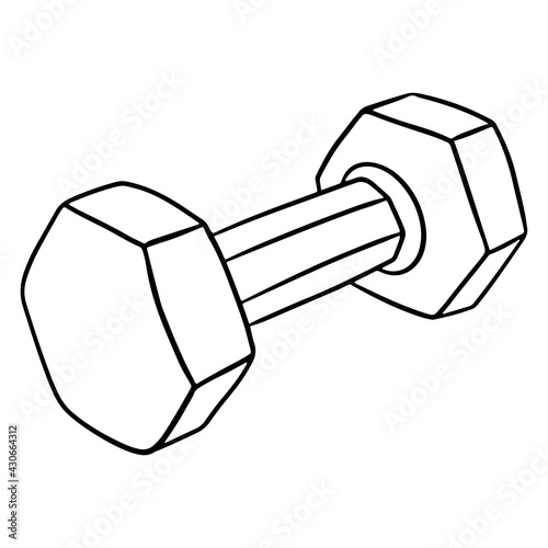 Dumbbells for fitness. Kilogram dumbbells. For fitness training. Exercises for the body. Cartoon style.
