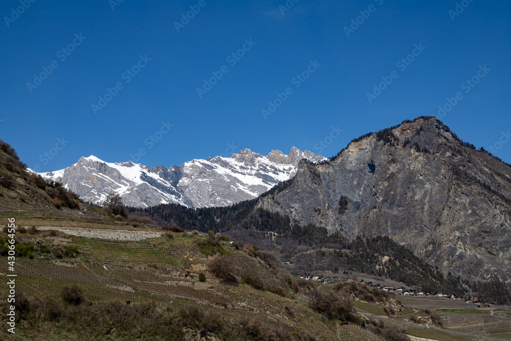 Saillon, Switzerland 28.03.2021 - Iserables and Dent de Nendaz, Farinet hike
