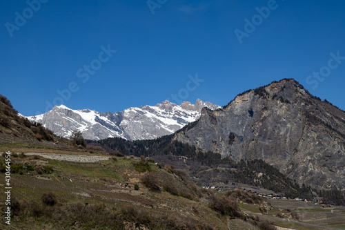 Saillon, Switzerland 28.03.2021 - Iserables and Dent de Nendaz, Farinet hike © moniphoto.s