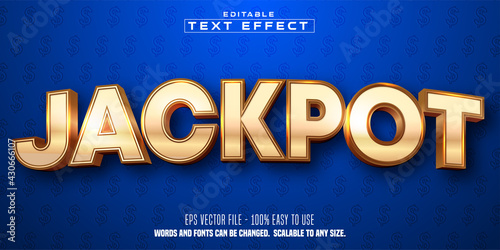Jackpot editable gold style text effect photo