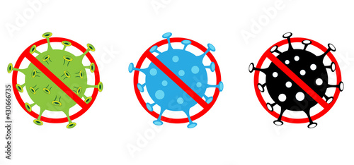 Coronavirus. COVID-2019. Coronavirus icon set.  Stop Corona. Coronavirus Bacteria. Abstract virus strain model isolated on the White background.