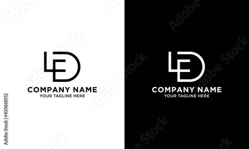LED initial letter vector logo design