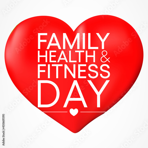 Vector illustration on the theme of Family health and fitness day observed every year during June.