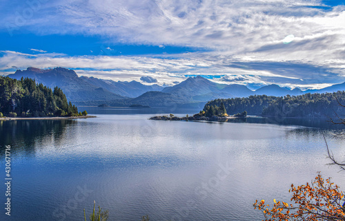 Fototapeta Naklejka Na Ścianę i Meble -  Panoramic view of the beautiful mountainous landscape with the lakes