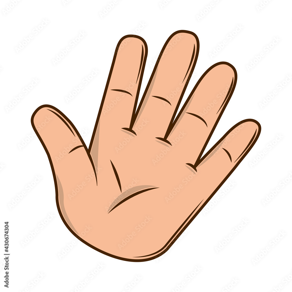 hand showing five fingers hand showing five fingers