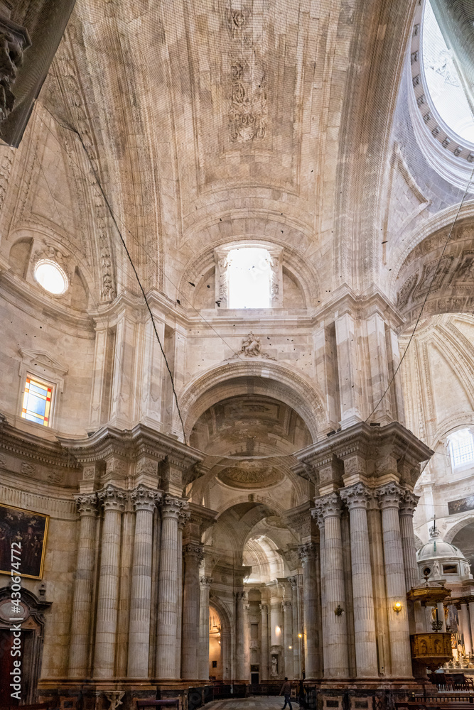 Obraz premium Interior of Cadiz Cathedral, Catedral de Santa Cruz de Cadiz, Spain