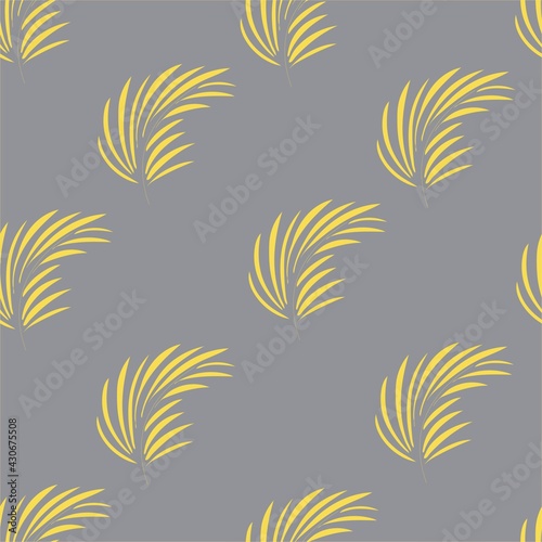 Simple leaf. Pantone 2021 color pattern gray yellow.