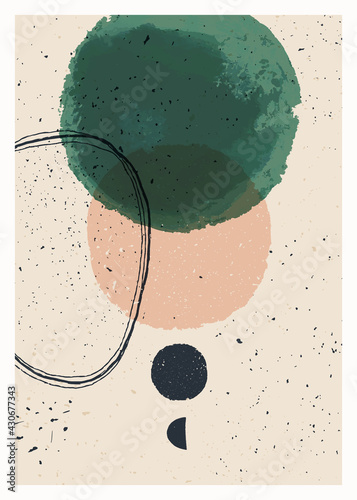 Abstract art minimalist poster. Scandinavian abstract geometric composition f...