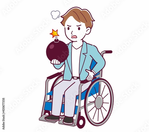 車椅子に乗った男の子