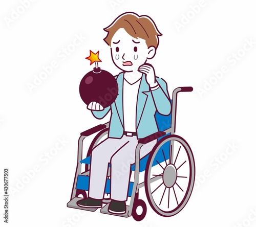 車椅子に乗った男の子