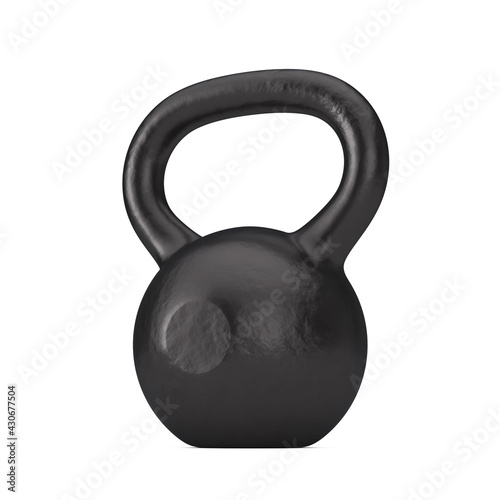 Fitness Concept. Black Iron Dumbbell Weight. 3d Rendering