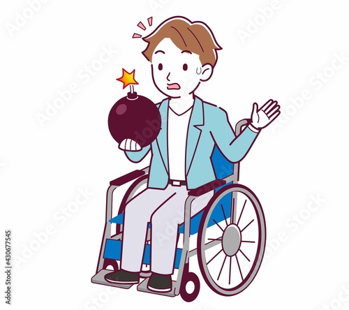 車椅子に乗った男の子