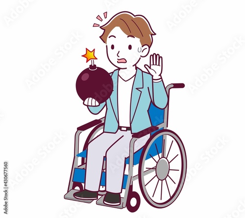 車椅子に乗った男の子