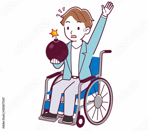 車椅子に乗った男の子