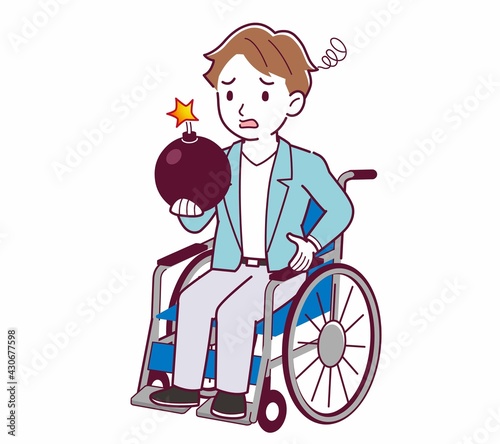 車椅子に乗った男の子