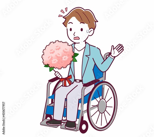 車椅子に乗った男の子