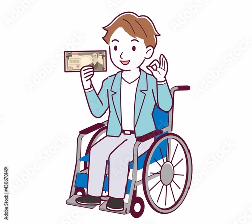 車椅子に乗った男の子