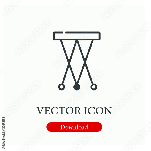 Table vector icon.  Editable stroke. Symbol in Line Art Style for Design, Presentation, Website or Apps Elements. Pixel vector graphics - Vector