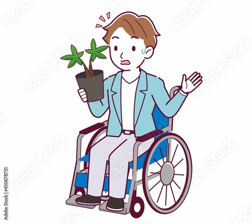 車椅子に乗った男の子