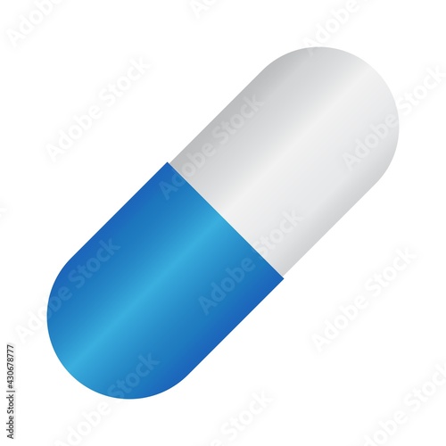 Simple icon of medicine capsule pill. Vector