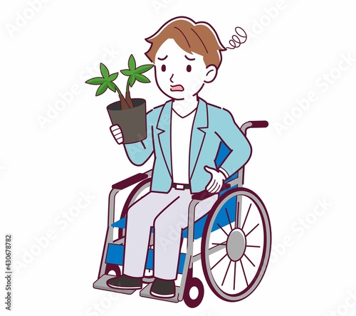 車椅子に乗った男の子