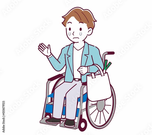 車椅子に乗った男の子