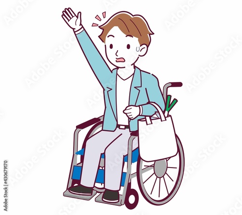 車椅子に乗った男の子