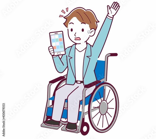 車椅子に乗った男の子