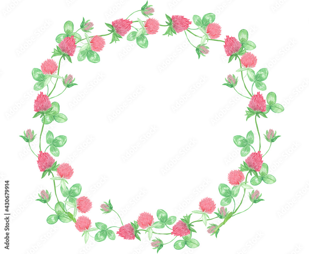 pink clover wreath