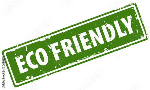 Eco Friendly healthy product green square filled rubber stamp icon. Eco Friendly natural organic bio production stamp.