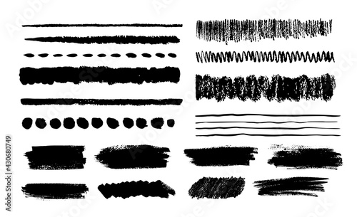 Collection of grunge vector hand drawn paint dubs
