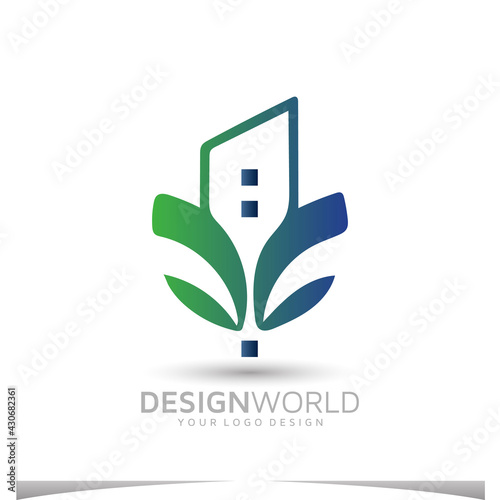 Bio home vector logo design template.