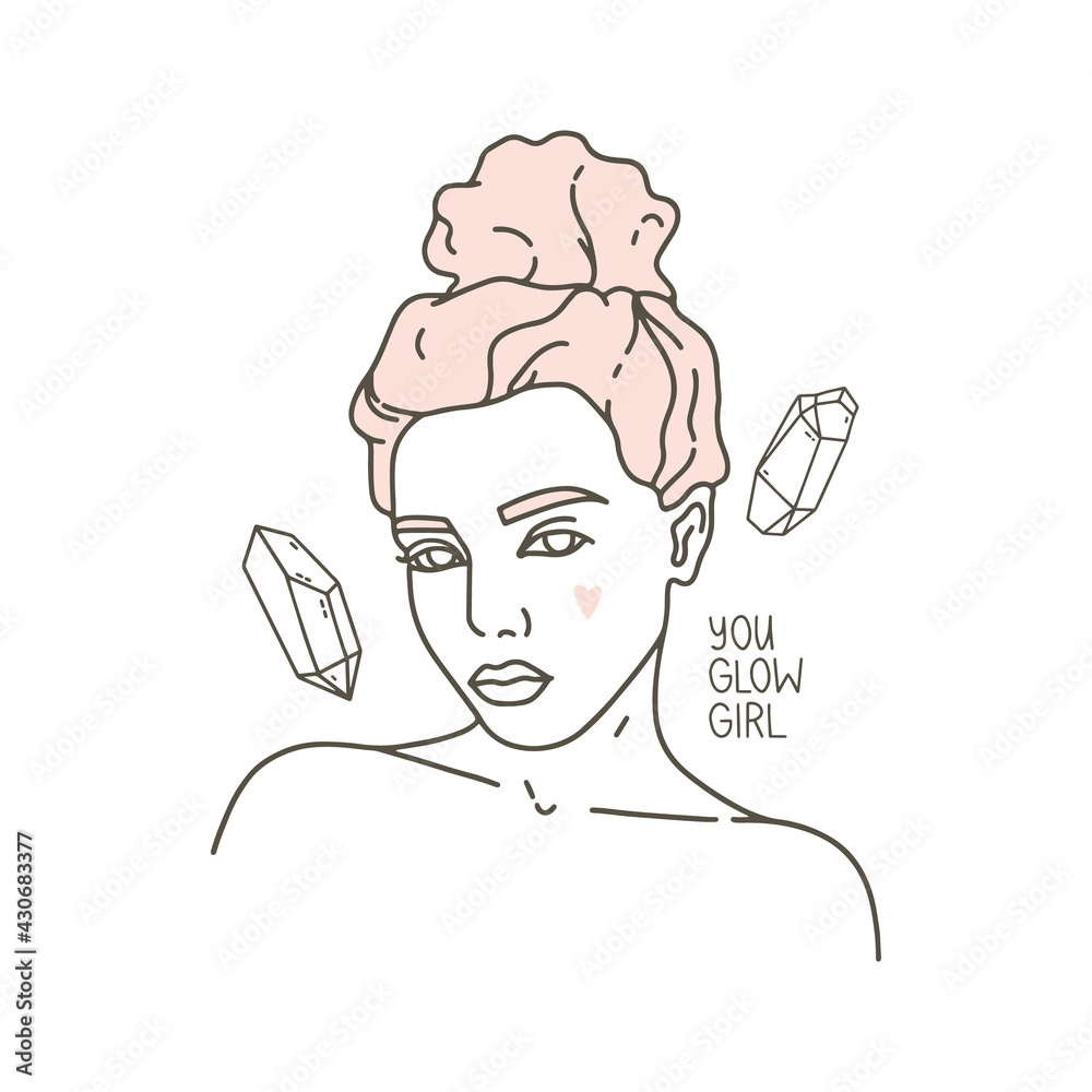 Female face template sketch Royalty Free Vector Image