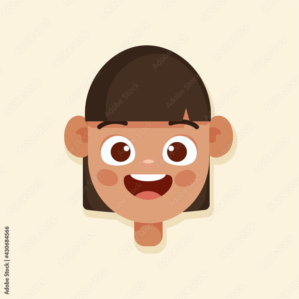 Isolated girl children school tools icons - Vector Isolated girl children school tools icons - Vector
