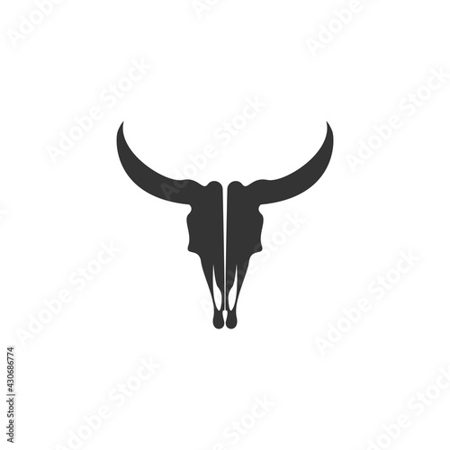 Bull icon logo, buffalo head icon logo design vector