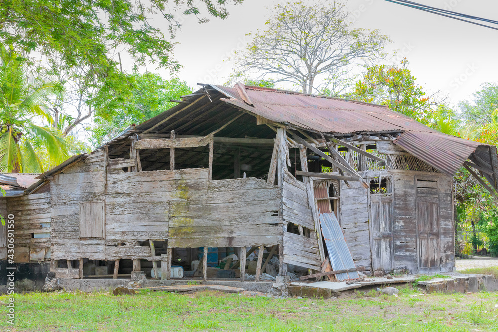 Costa Rica, ruined wooden house Costa Rica, ruined wooden house