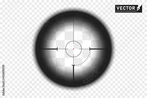 Optical sight of a hunting rifle. Sniper rifle. Vector overlay element on an isolated transparent background. photo