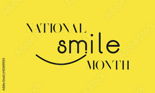 National Smile Month Observed on Annual Calendar of Every May-June Month Vector Concept. Banner, Poster National Smile Month Awareness Campaign Template.