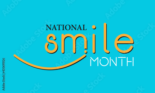 National Smile Month Observed on Annual Calendar of Every May-June Month Vector Concept. Banner, Poster National Smile Month Awareness Campaign Template.