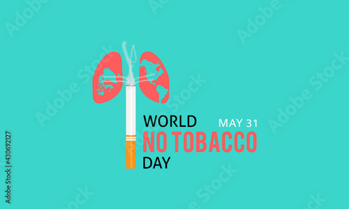 World No-Tobbaco Day Health Prevention and awareness Vector Concept. Banner, Poster World No-Tobbaco Day Awareness Campaign Template. photo