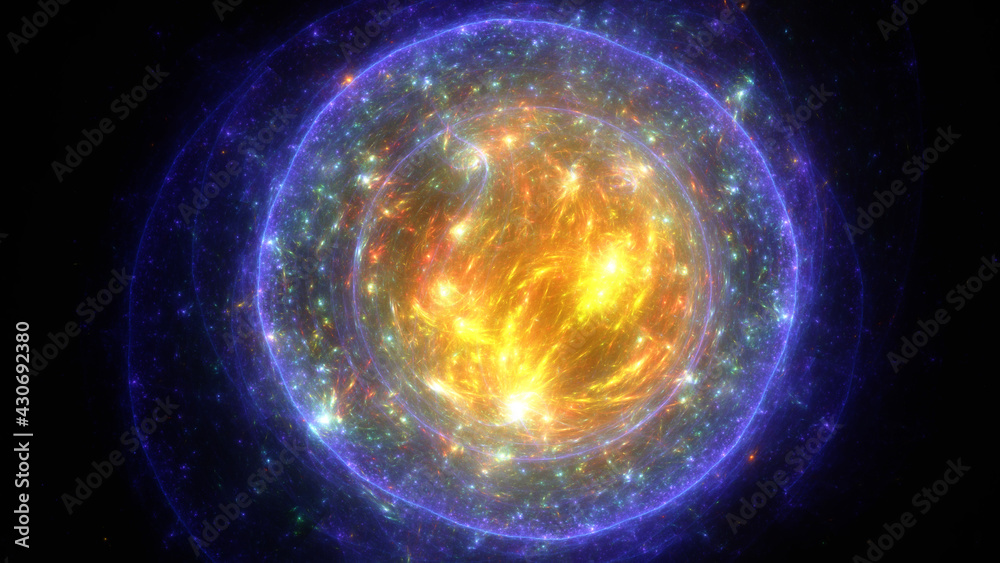 Obraz premium Abstract background, smooth multicolored lines on a black background.