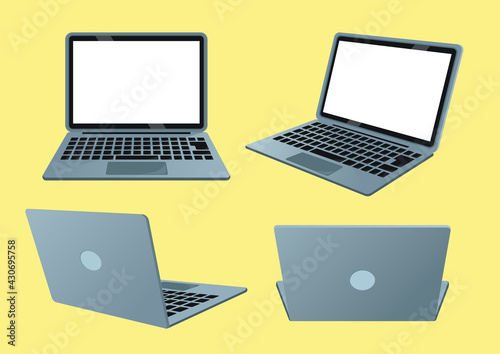 ノートパソコンの立体イラスト