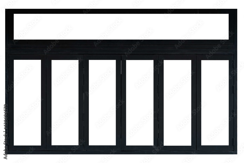 Black steel window frame isolated on a white background Black steel window frame isolated on a white background