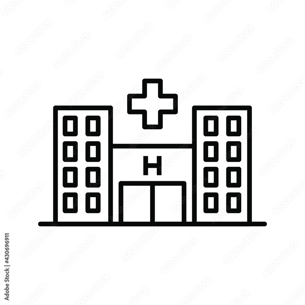 Hospital Thin Line Icon color editable Hospital Thin Line Icon color editable