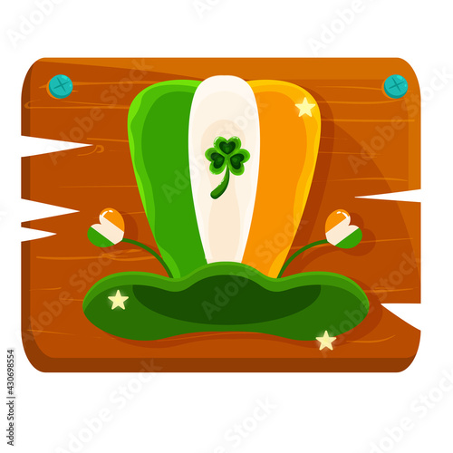 Isolated ireland hat wood saitn patricks day ireland icon- Vector photo