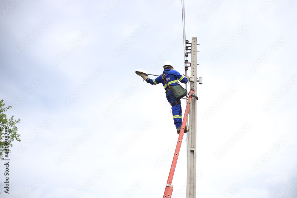 climber on a ladder