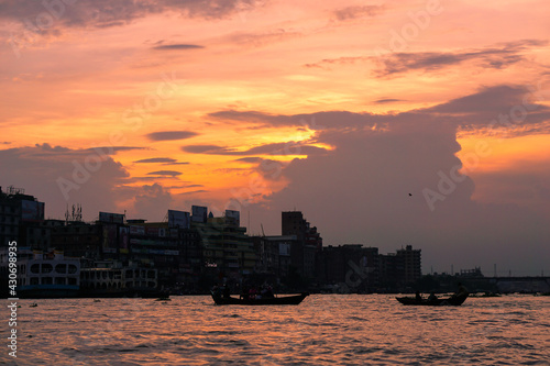 Sunset over the city Dhaka